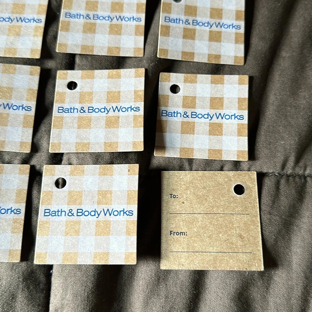Bath & Body Works Small Cardboard Gingham Gift Tags